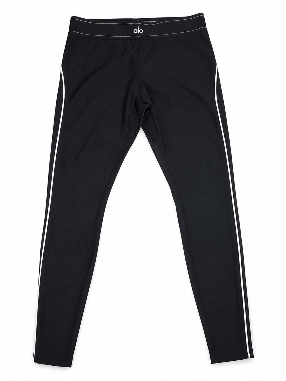 ALO Yoga Black Leggings with White Piping